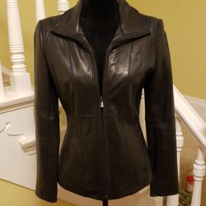 Black leather jacket